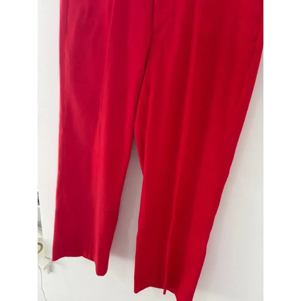Banana Republic Red Linen Logan Crop Pants Size 10